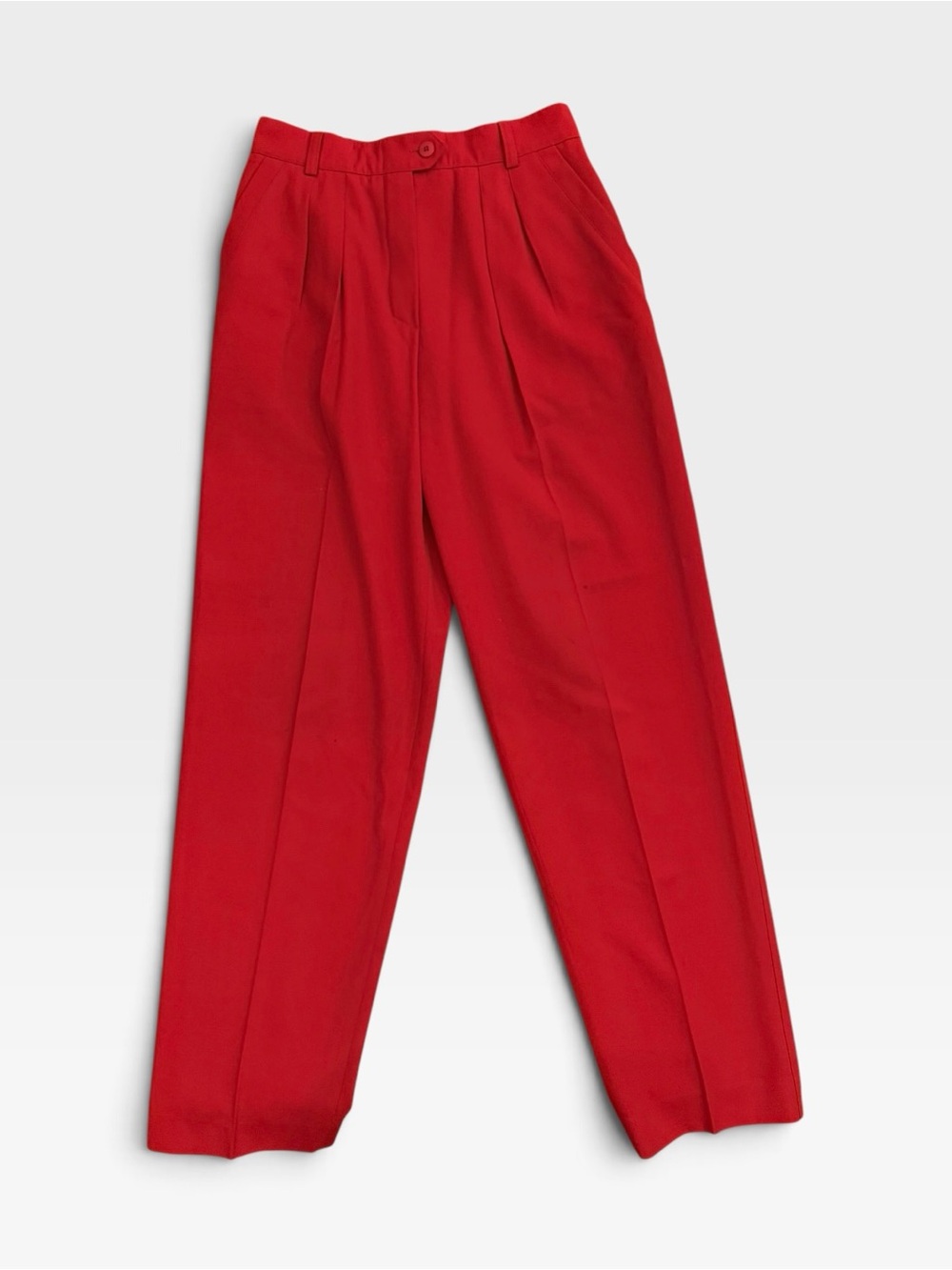 Escada by Margaretha Ley red wool high rise trousers